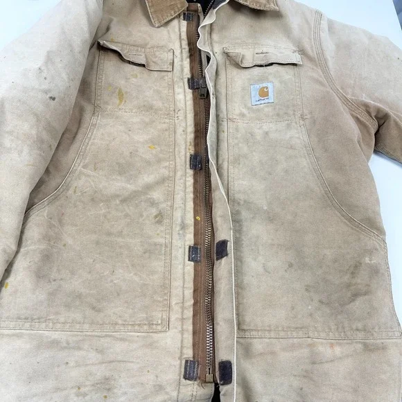 Vintage‎ Carhartt Mens Chore Coat Size 44T Quilted CQ196 Grunge Thrash Distress